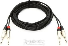 Hosa HSS-020X2 Pro Stereo Interconnect, Dual REAN 1/4 in TRS to Same, 20 ft