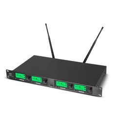 Wireless Microphone System Pro UHF 4 Channel 4 Lavalier Bodypacks 4 Lapel Mic…
