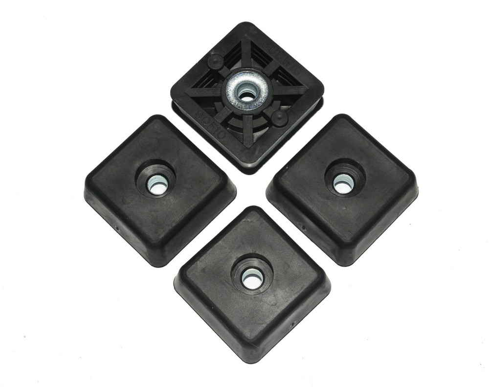 20 SQUARE RUBBER FEET FOR INDUSTRIAL, AMPS, CASES – FREE S&H – MADE IN USA