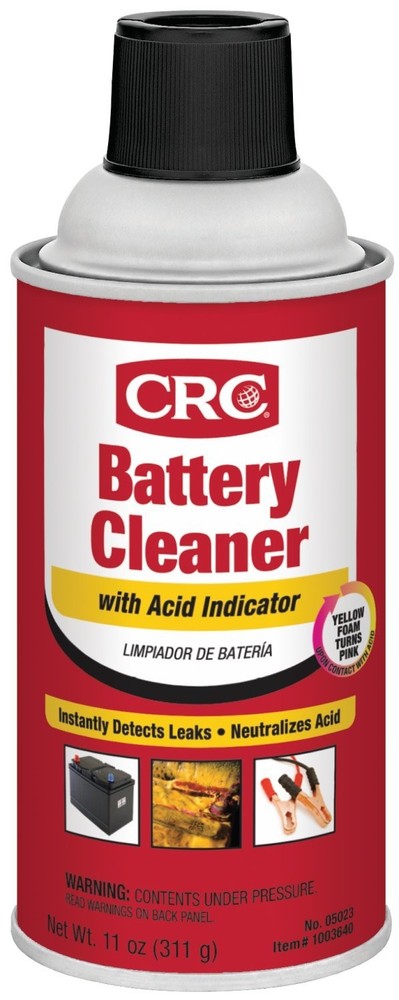 CRC 05023 Battery Cleaner with Acid Indicator 11 Ounce Automotive Cleaner