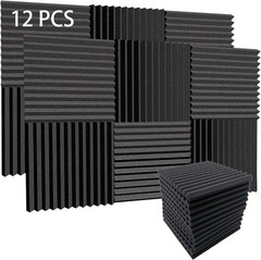 12 Pack 1″ X 12″X 12″ Acoustic Foam Panels Sound Proof Noise Reducing Wall Panel