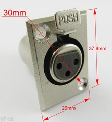1pc Metal XLR 3Pin Female Panel Chassis Mount Socket Audio Microphone Connector