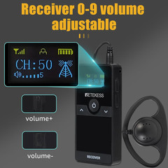 Retekess UHF Wireless Translation System Transmitter 15 Receivers Charging Base
