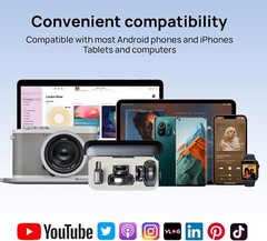 Portable Lavalier Microphone fits iPhone 16 15 14 13 & Android, USB C Mini Lapel
