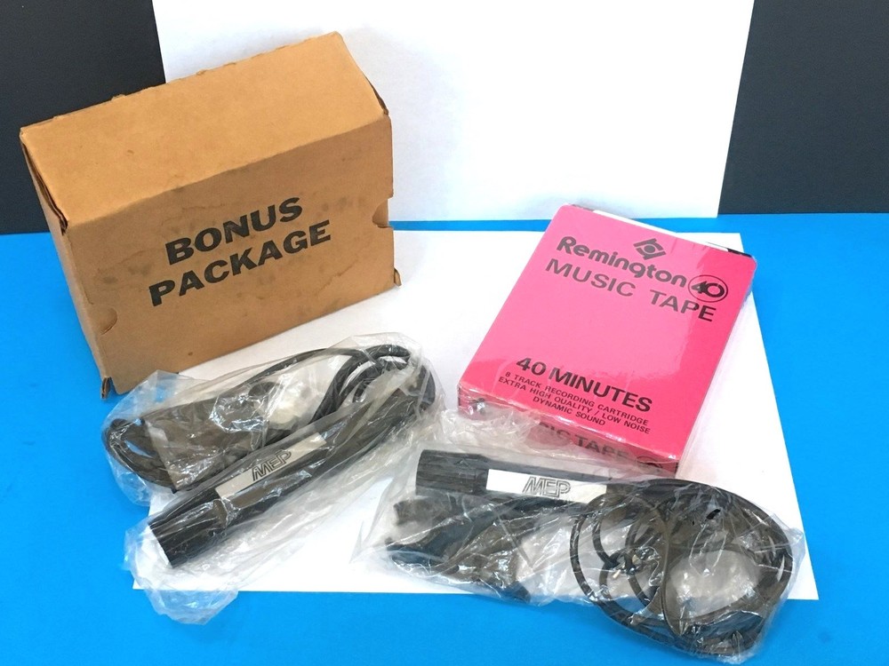 UNUSED >> 2 MEP Slim Microphone Black Hand Held & TAPE – Made in Japan – Vintage