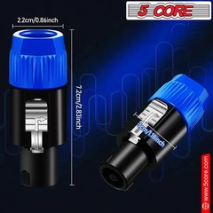5 Core 4 Pole Speakon Connector 6 Pieces With Twist Lock Audio Jack Male Plug NL
