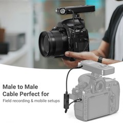 3.5mm TRS Microphone Attenuator Cable – 3 Levels for DSLR, Camcorder, 1ft