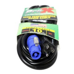 2 PowerCon Cables 14 AWG 10 ft High Performance A Blue to AC Edison 3 Prong Male