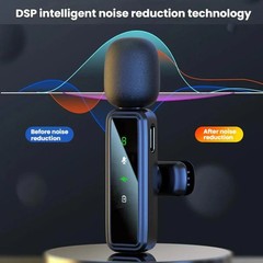 Wireless Collar Clip Microphone Smart Noise Reduction Mini Microphone, J82 Dual