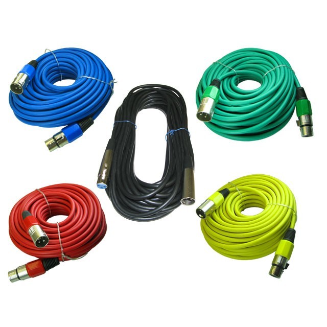 5 mixed color 3pin xlr male to female mic microphone extension cables 50 ft foot