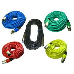 5 mixed color 3pin xlr male to female mic microphone extension cables 50 ft foot