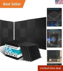 50 Pack Sound Proof Foam Panels for Walls, 2 X 12 X 12 Inches Acoustic Foam P…