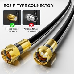 Nixsto RG6 Coaxial Cable, 3FT 6FT 10FT 15FT 25FT 50FT 100FT Coax 3FT, Black
