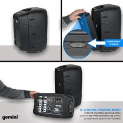 Gemini Sound ES-210MXBLU – Ultra-Portable Professional PA System with Dual…