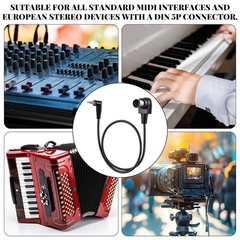2 Pack High-Speed MIDI Cables: 3.5mm Angled to Straight TRS for Tight Spaces
