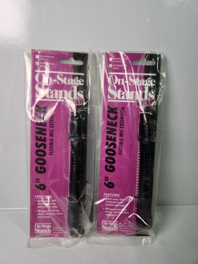 On-Stage MSA9030-06B 6-inch Gooseneck – Black (2-pack) Bundle