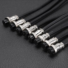 9.9ft GX16 3 Pin Cable Male to Female Head Aviation Cordset 22AWG Black