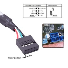 Dual USB 2.0 A Female to 9 pin Female“ USB Header Motherboard Cable 15cm to 50cm