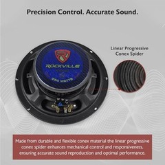 RXM88 8″ Mid-Bass Driver Car Speaker, 250W Peak/125W RMS, 8 8 Ohm With Bullet