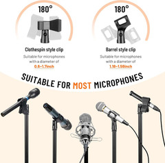 CAHAYA Mic Stand Floor Adjustable – Tripod Boom Arm Microphone Stand with Carryi