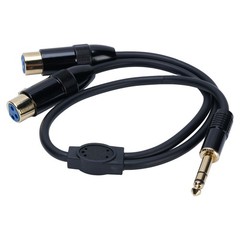 Dual XLR Female To 1/4 Inch 6.35mm Male Stereo Y Splitter Cable 1.6FT PVC D WPMU