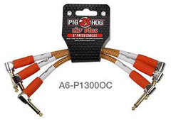 3-Pack Pig-Hog 6in 1/4″ 90-Degree Mono TS Male/Male, 8mm/OD, Orange Cream