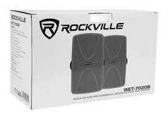 2 Rockville WET-7020B 5.25″ 70V Commercial Indoor/Outdoor Wall Speakers in Black
