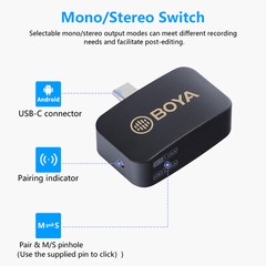 BOYA BY-M1V Wireless Lapel Microphone USB Type C / Lightning / 3.5mm Audio Jack