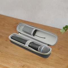 Microphone Case Portable Hard Case Shock Absorption Zippered Black EVA Case