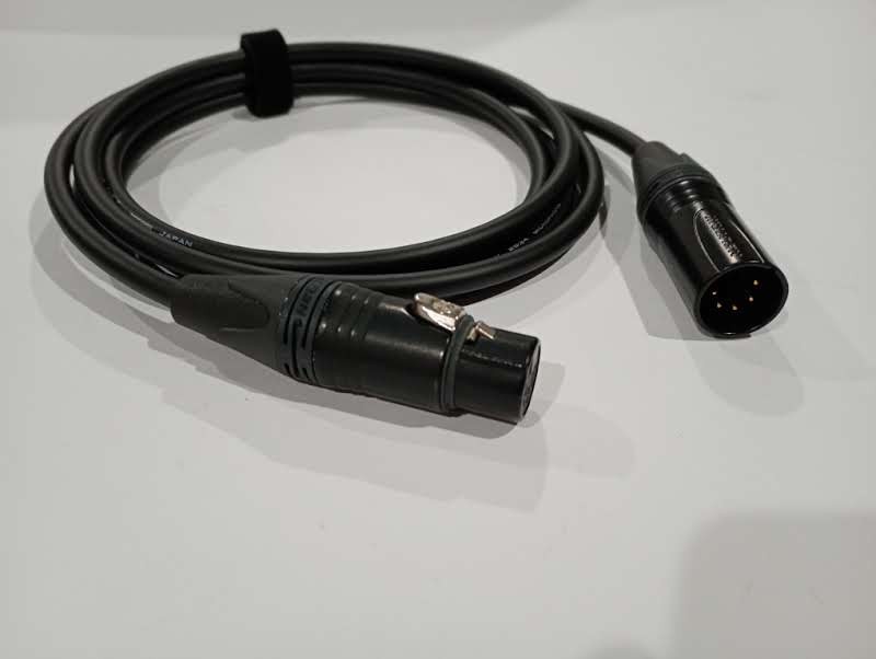 ESH AUDIO – 5 pin XLR MIC CABLE – MOGAMI 2534 – QUADCORE – NEUTRIK Black/Gold