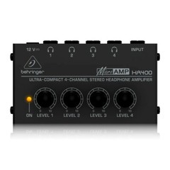 Behringer MicroAMP HA400 4-Channel Small Headphone Amplifier 120V US IEC Plug