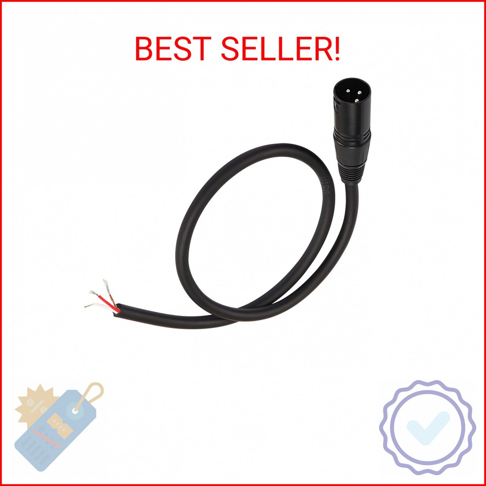 MEIRIYFA XLR Cable Microphone 3pin Pigtail Bare Wire Open End Gold Plated Connec