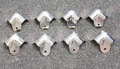 8- 3 Leg Metal Corners, Nickel, Case, Speaker Cabinet, Amp