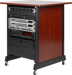 Rok-It by Frameworks Studio Series 14U Wood Rack Cabinet with Casters and Leveli