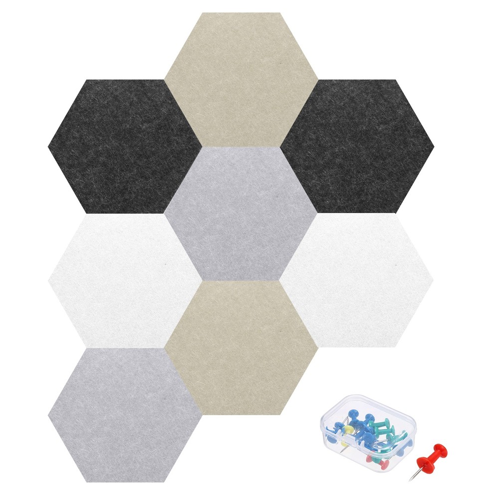 Acoustic Panel with 15 Push Pins (Black,White,Bright Gray,Dark Brown)