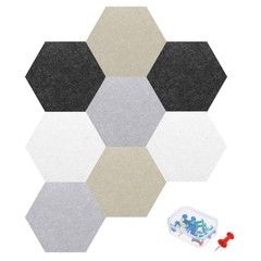Acoustic Panel with 15 Push Pins (Black,White,Bright Gray,Dark Brown)
