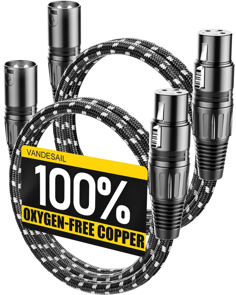 XLR Cables 3ft 2 Pack Microphone Cable XLR Male to Female Balanced Microphone…