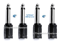 (4) 1/8″ 3.5mm Female Jack to 1/4″ Male Plug Mono Microphone Audio Mic Adapter