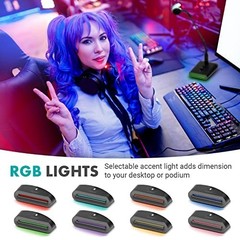 Professional 18″ Gooseneck USB Microphone with RGB Lights, Gain & Mute – Ideal f