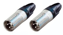 Lot of 3 New XLR Neutrik NC3MX Male Cable Connectors, Black/Silver, 3 Pole