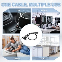 Round USB C 2.0 Panel Mount Extension Cable, Type-C Male to C Female, 1ft