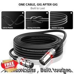 XLR Cables 3FT 6FT 10FT 15FT 25FT 50FT 100FT, Shielded Microphone Cable | All…