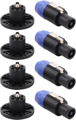 4 Set Speak on Cable Adapter Connectors 4 Pole Audio Speaker Plug Twist Lock & r
