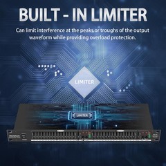 Graphic Equalizer 15-Band Stereo EQ for Home Audio, Dual Channel Professional DJ