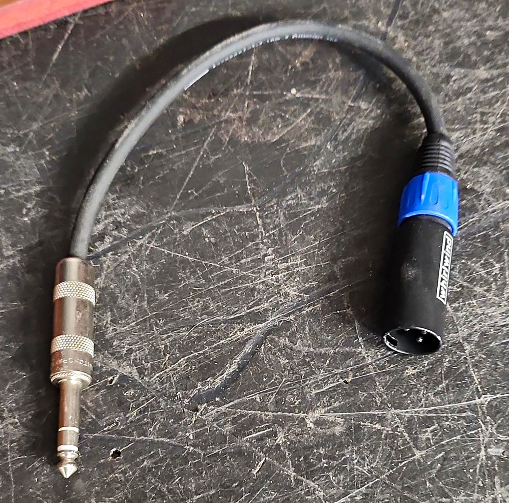 Whirlwind IMP2 1/4″ TRS Male to XLR Female Adapter Cable Black/Blue