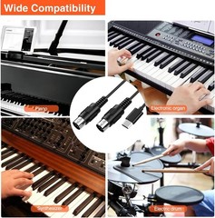 MIDI Cable, MIDI to USB C, Type-C MIDI Interface with Input & Output Connecti…