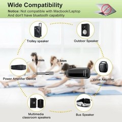 XIAOKOA Wireless Microphone Headset, UHF Head Mic Speaker One Size, Black-B