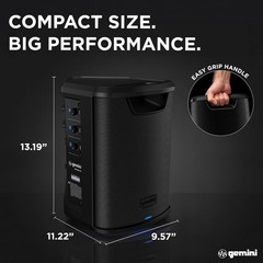 Gemini Sound 100W Portable PA Speaker with Bluetooth, 6.5″ Woofer, 3-Channel…