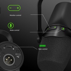 Lightweight USB Microphone 3Pin Connect for Home Office Gaming PC Mobile Devices