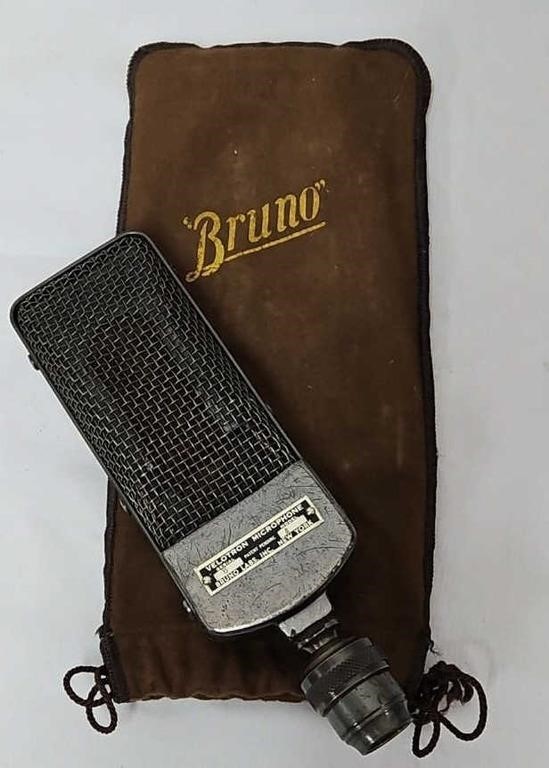 Ultra Rare 1930/1940s BRUNO LABS Velocity Ribbon Microphone Great Cond. Vintage
